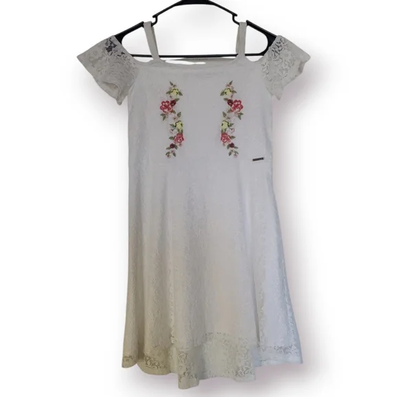 Guess by Marciano Dresses Kids White Lace Dress With Floral